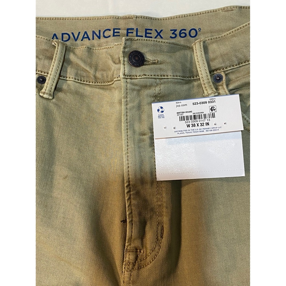 Arizona Jean Co Advance Flex 360 Men's Tan Slim Fit Jeans 38x34 Casual Comfort - Picture 7 of 7